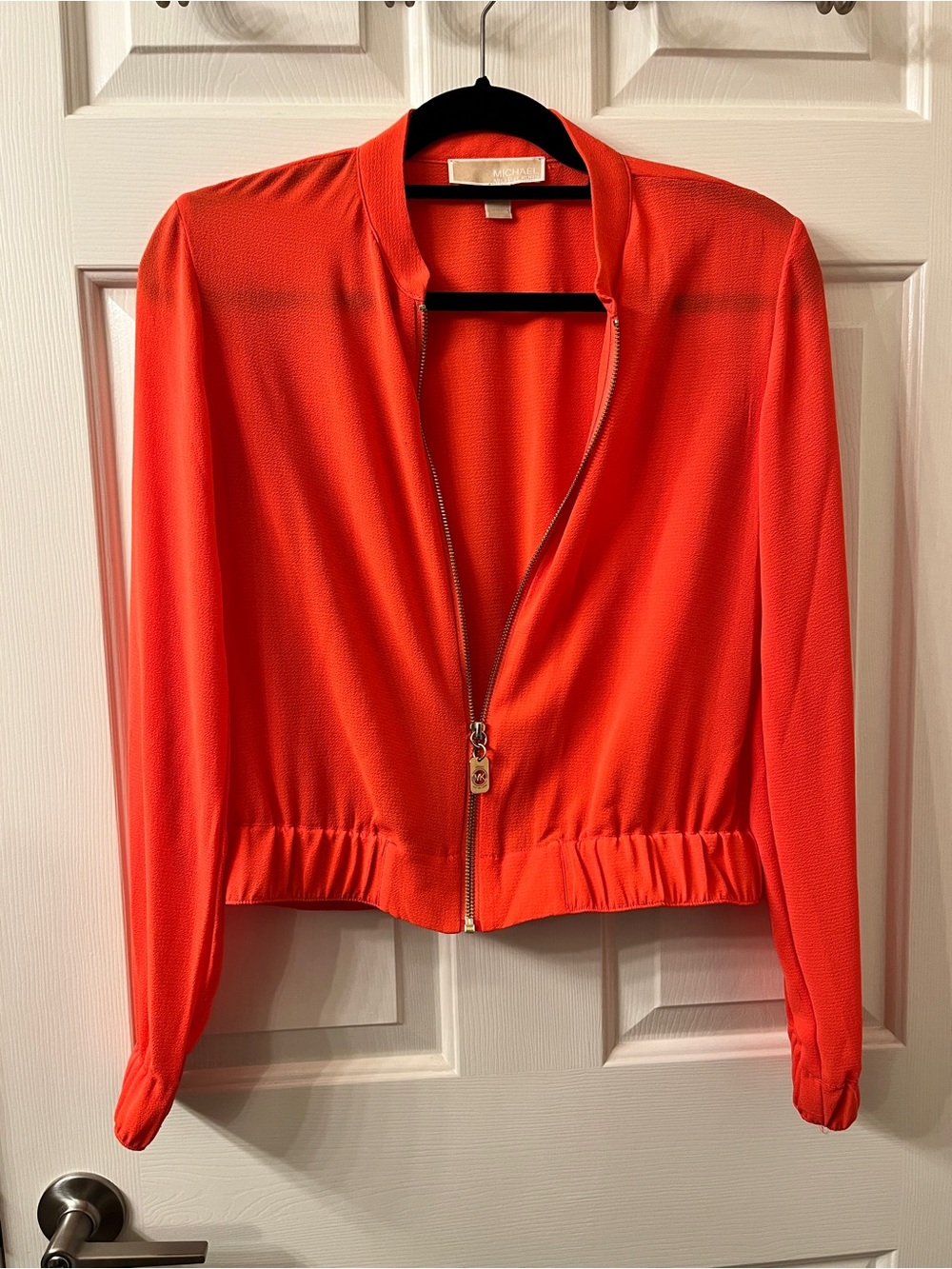 MICHAEL Michael Kors Bright Orange Zip-Front Bomber Jacket